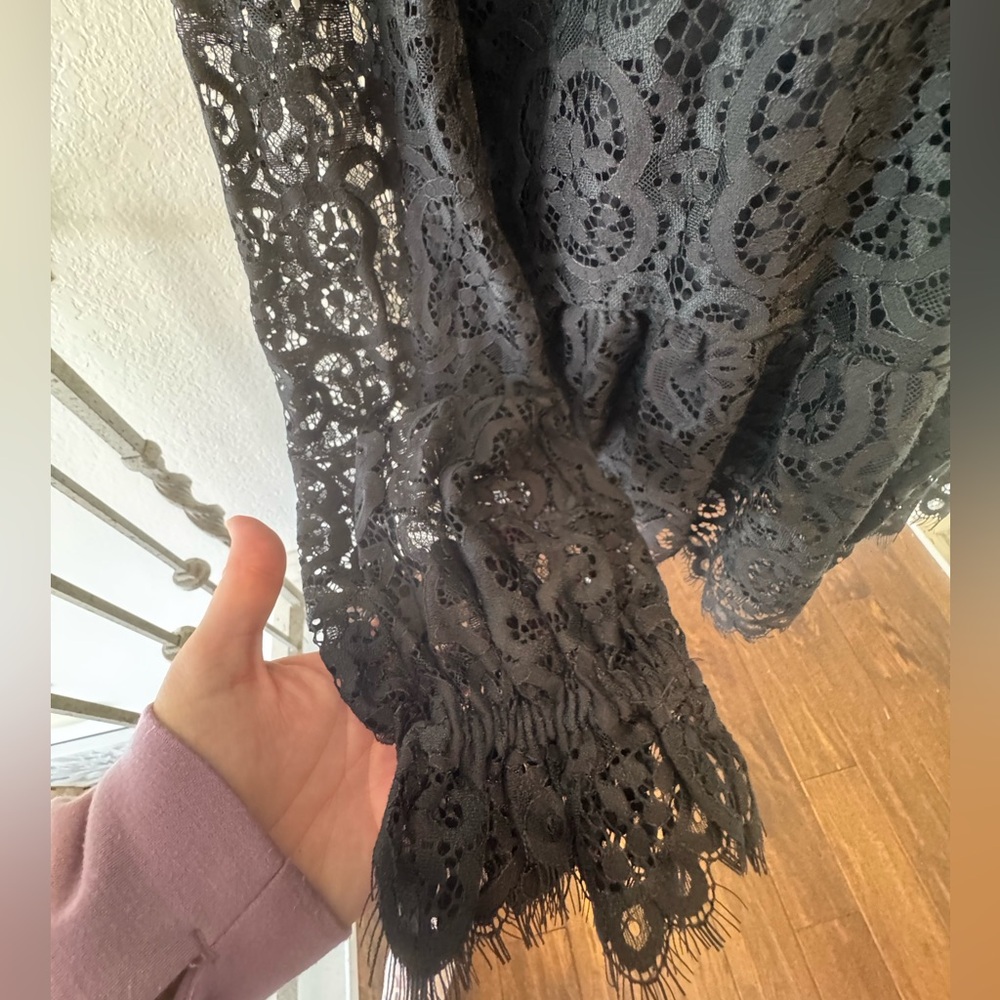Lilly Pulitzer Sz XL Jacelynne Black Lace Top Peplum Ruffle Onyx - Picture 8 of 10